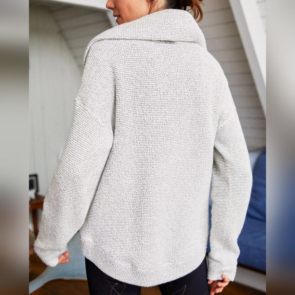 Anthropologie X Sweaty Betty Restful Bouclé Half Zip Pullover - Picture 2 of 11